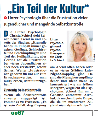 Krone Zeitungsausschnitt Christa Schirl