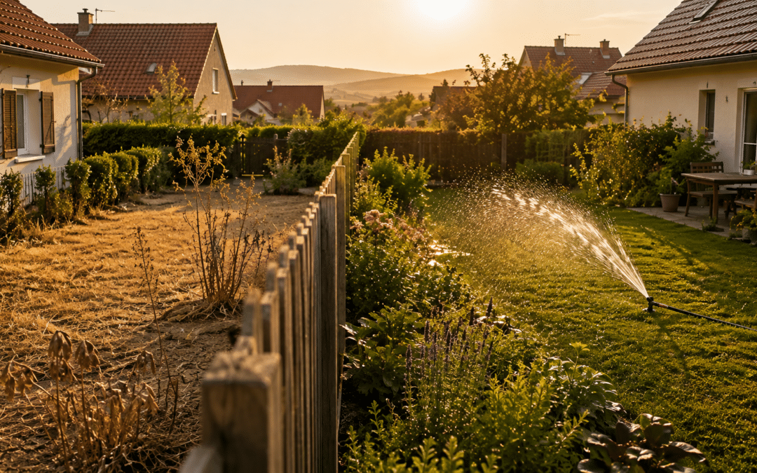 Konfliktpotenzial: Das Wasser in Nachbars Garten